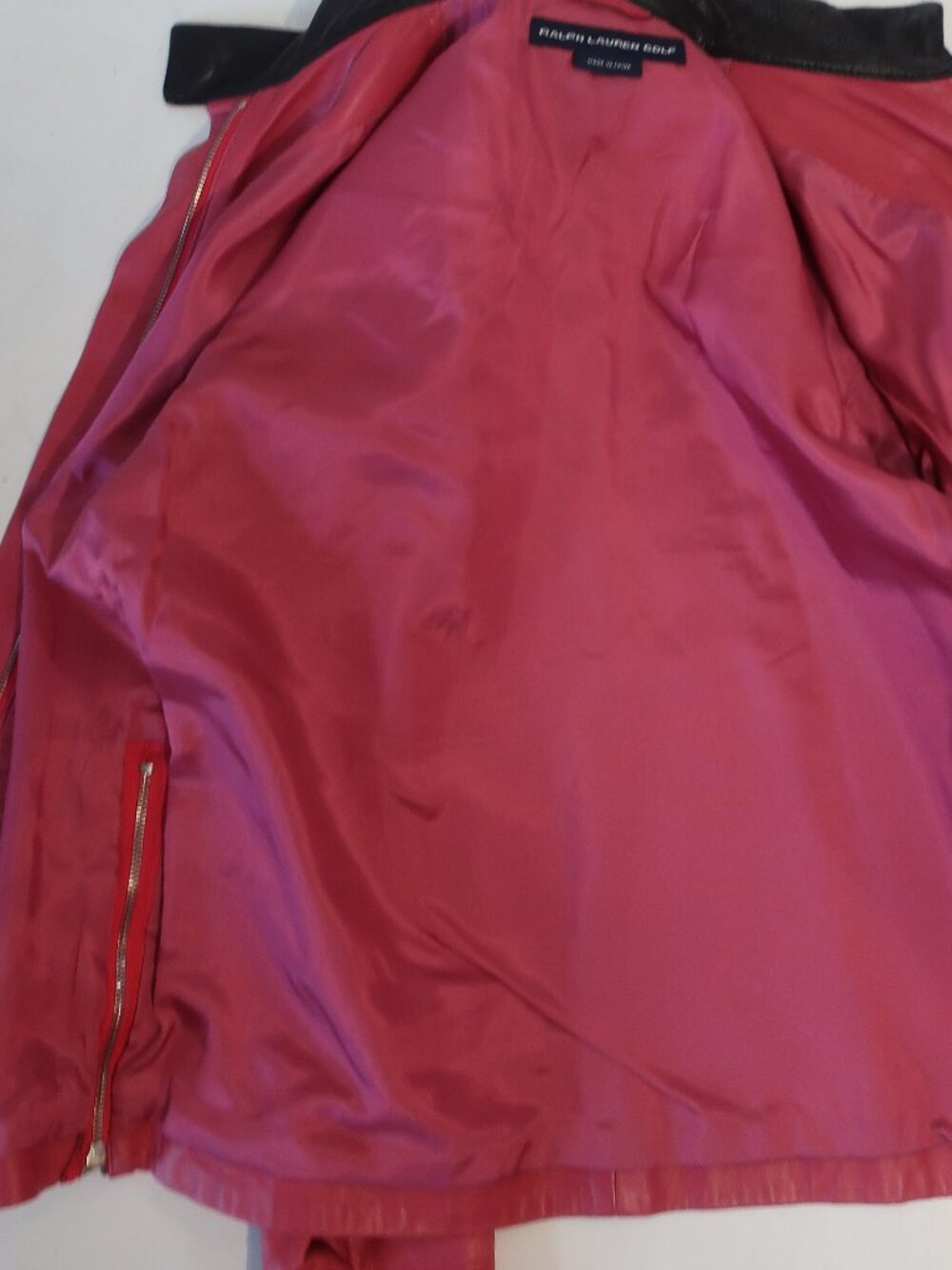 Womens Ralph Lauren Golf Raspberry-Pink Color Leather Jacket S - Picture 13 of 14